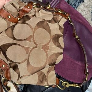 Coach Tan and Brown Shoulder Bag